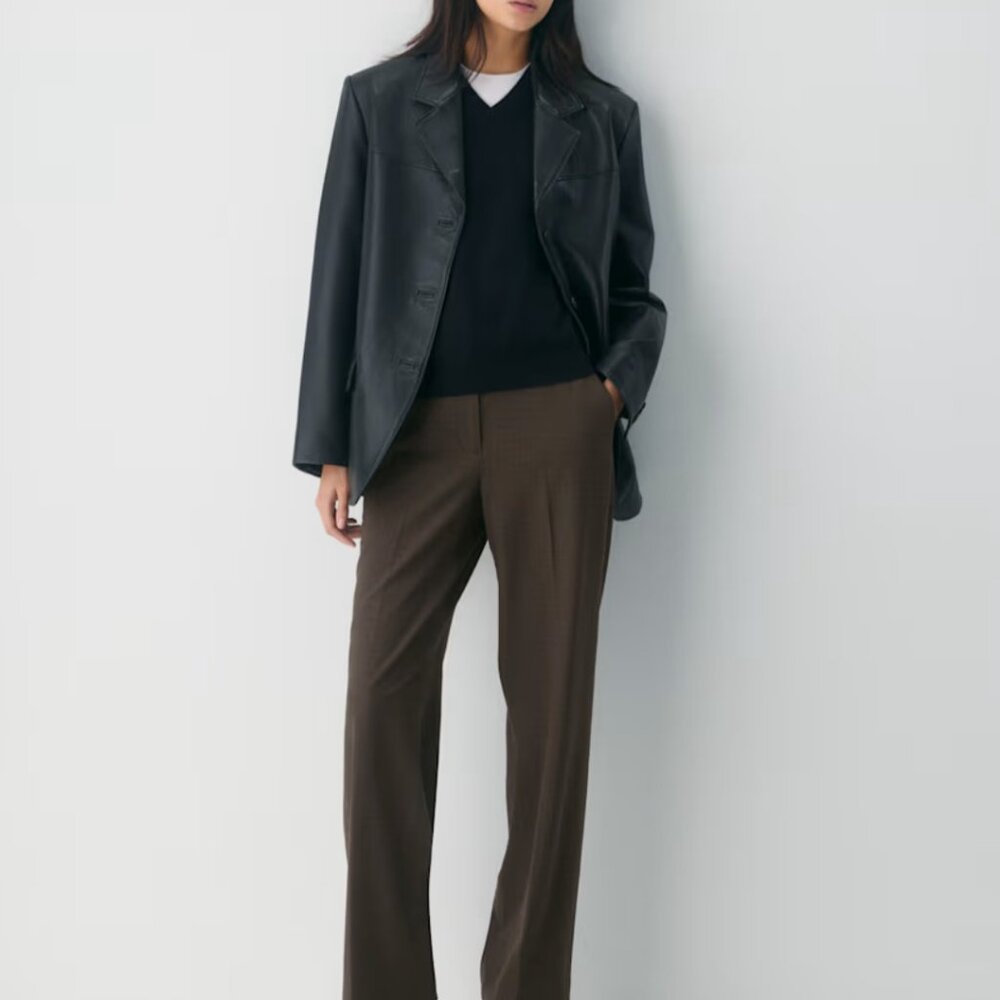 NWT Aritzia The Limitless Pant - Twill Rich Mocha Brown & Black 4
